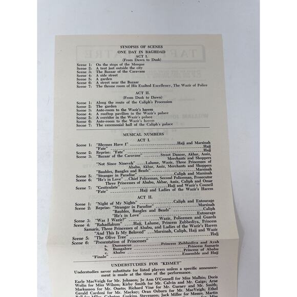 1955 Kismet Playbill and Program Taft Theatre Edwin Lester Julie Wilson - Picture 16 of 16